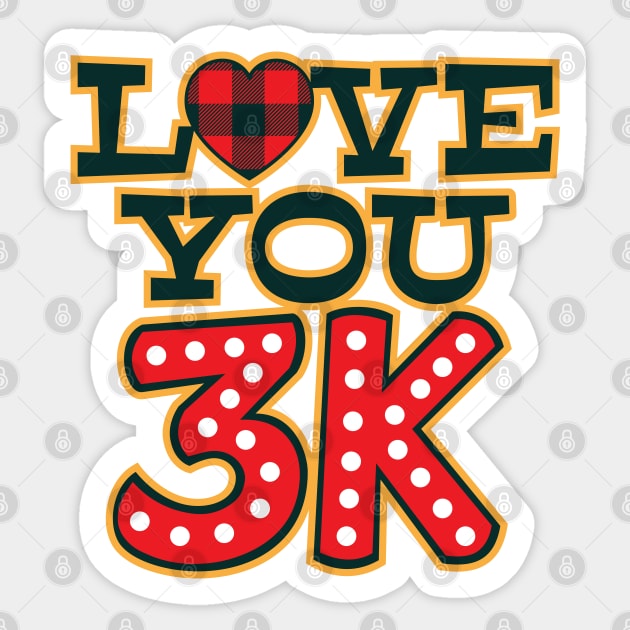 Love You 3K Sticker by MZeeDesigns